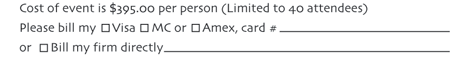 Cost and Payment Information for Registration Form