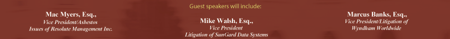Guest speakers will include: